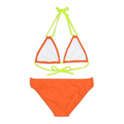 Orange Strappy Bikini Set (AOP) with Butterfly design - JennyCool