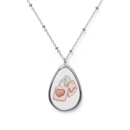 Oval Necklace - Key of My Heart Valentine's Day Gift - JennyCool