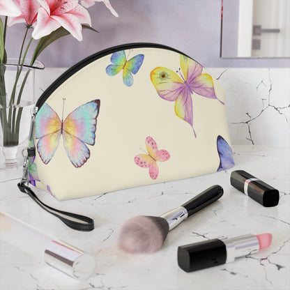 Pastel Butterfly Makeup Bag – Watercolor Butterfly Cosmetic Pouch - JennyCool