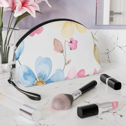 Pastel Floral Makeup Bag – Watercolor Flower Cosmetic Pouch - JennyCool
