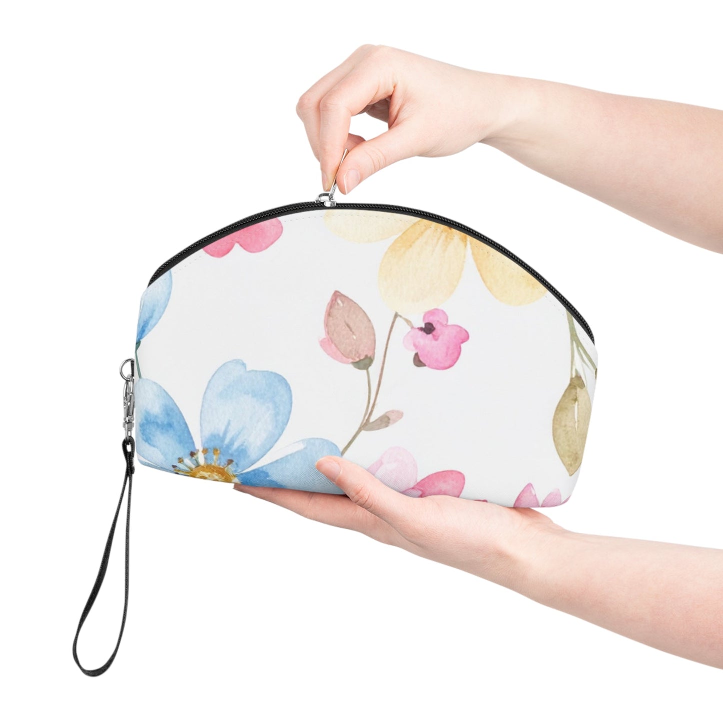 Pastel Floral Makeup Bag – Watercolor Flower Cosmetic Pouch - JennyCool