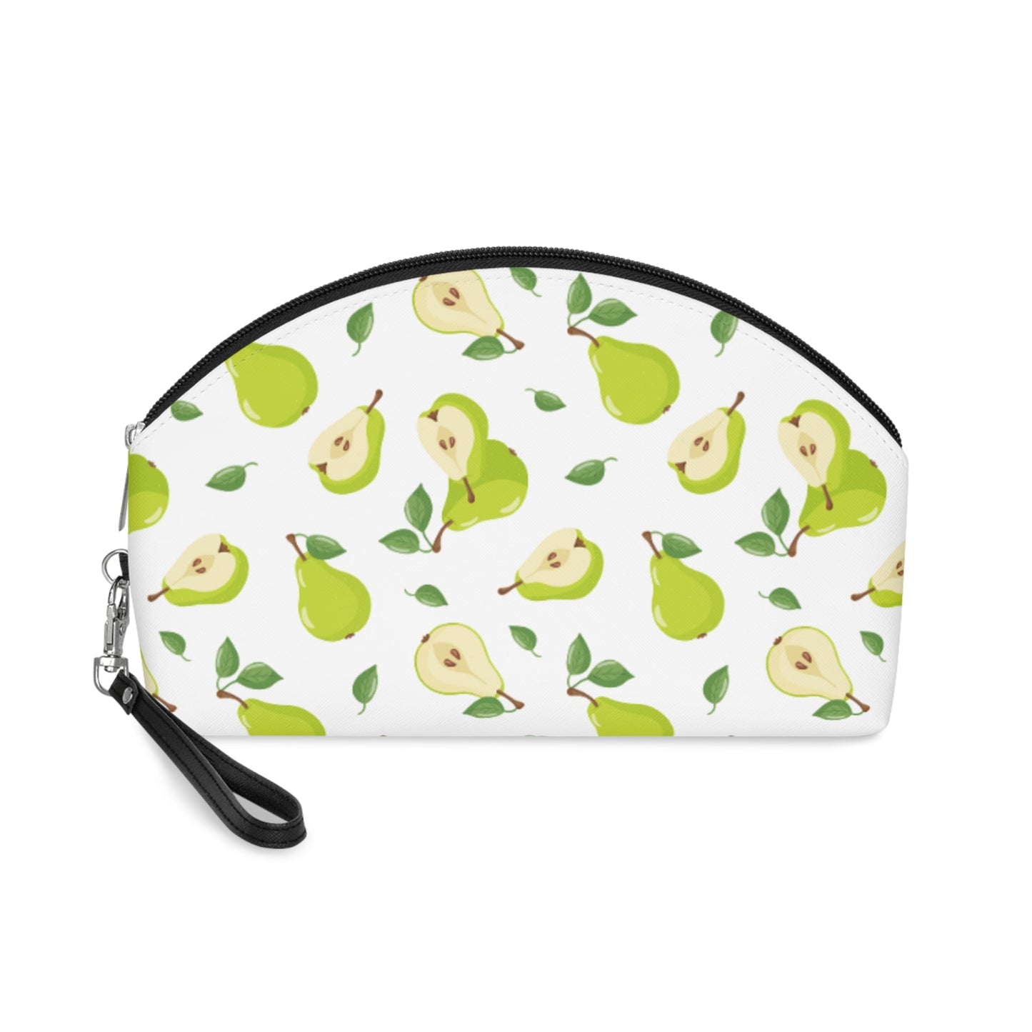 Pear Pattern Makeup Bag – Cute Green Pear Cosmetic Pouch with Wrist Strap | Fruit Travel Beauty Organizer | Mother’s Day Gift - JennyCool