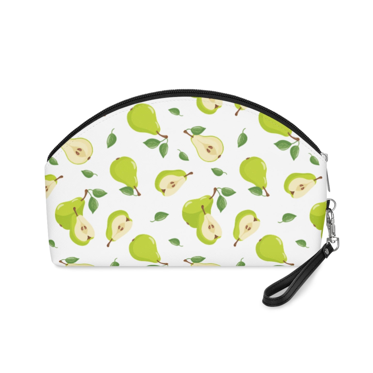 Pear Pattern Makeup Bag – Cute Green Pear Cosmetic Pouch with Wrist Strap | Fruit Travel Beauty Organizer | Mother’s Day Gift - JennyCool