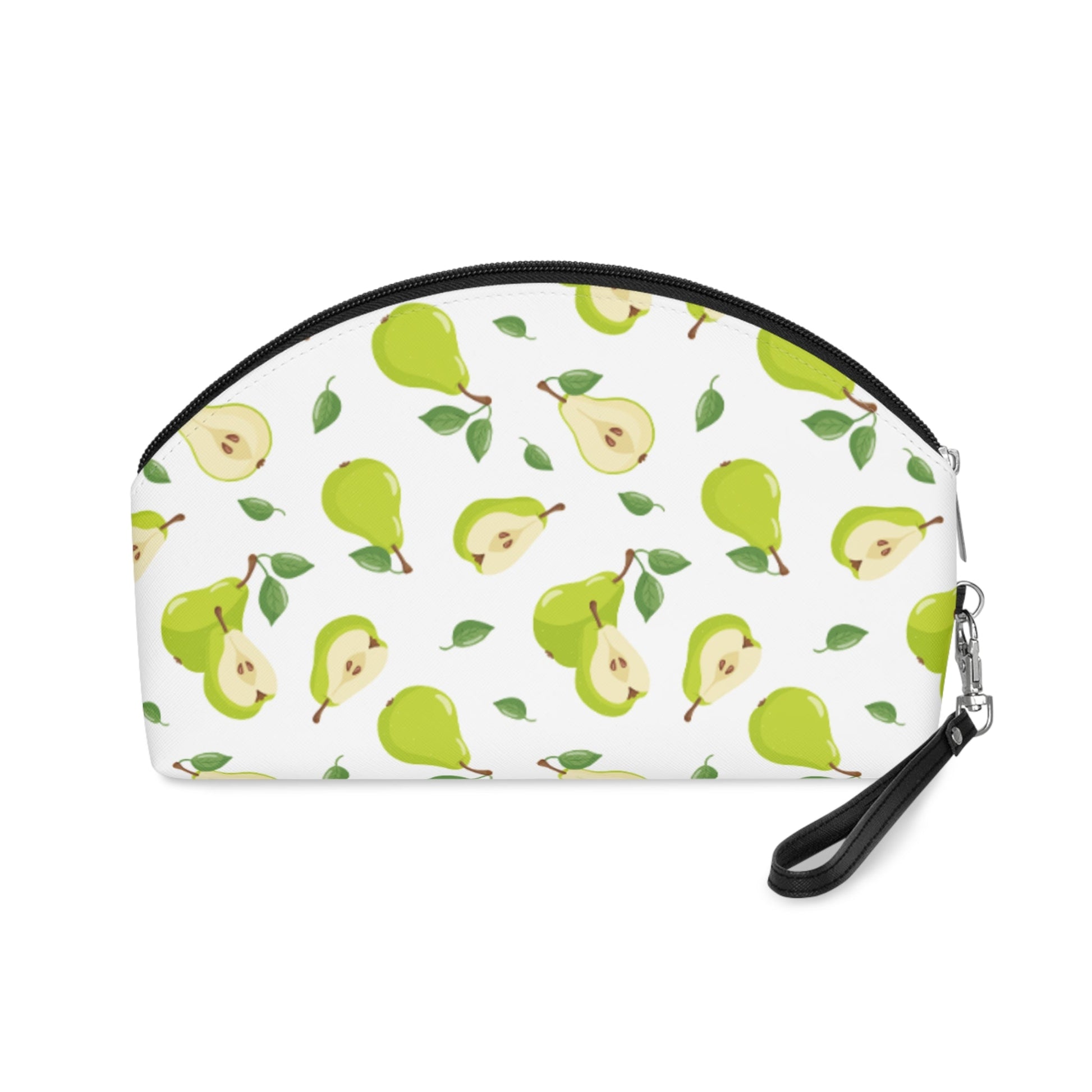 Pear Pattern Makeup Bag – Cute Green Pear Cosmetic Pouch with Wrist Strap | Fruit Travel Beauty Organizer | Mother’s Day Gift - JennyCool