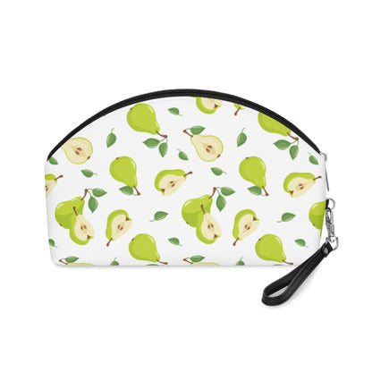 Pear Pattern Makeup Bag – Cute Green Pear Cosmetic Pouch with Wrist Strap | Fruit Travel Beauty Organizer | Mother’s Day Gift - JennyCool