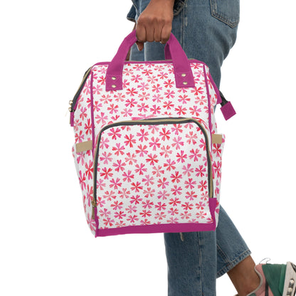 Pink Floral Diaper Backpack – Cute Flower Baby Diaper Bag for Moms - JennyCool
