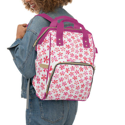Pink Floral Diaper Backpack – Cute Flower Baby Diaper Bag for Moms - JennyCool