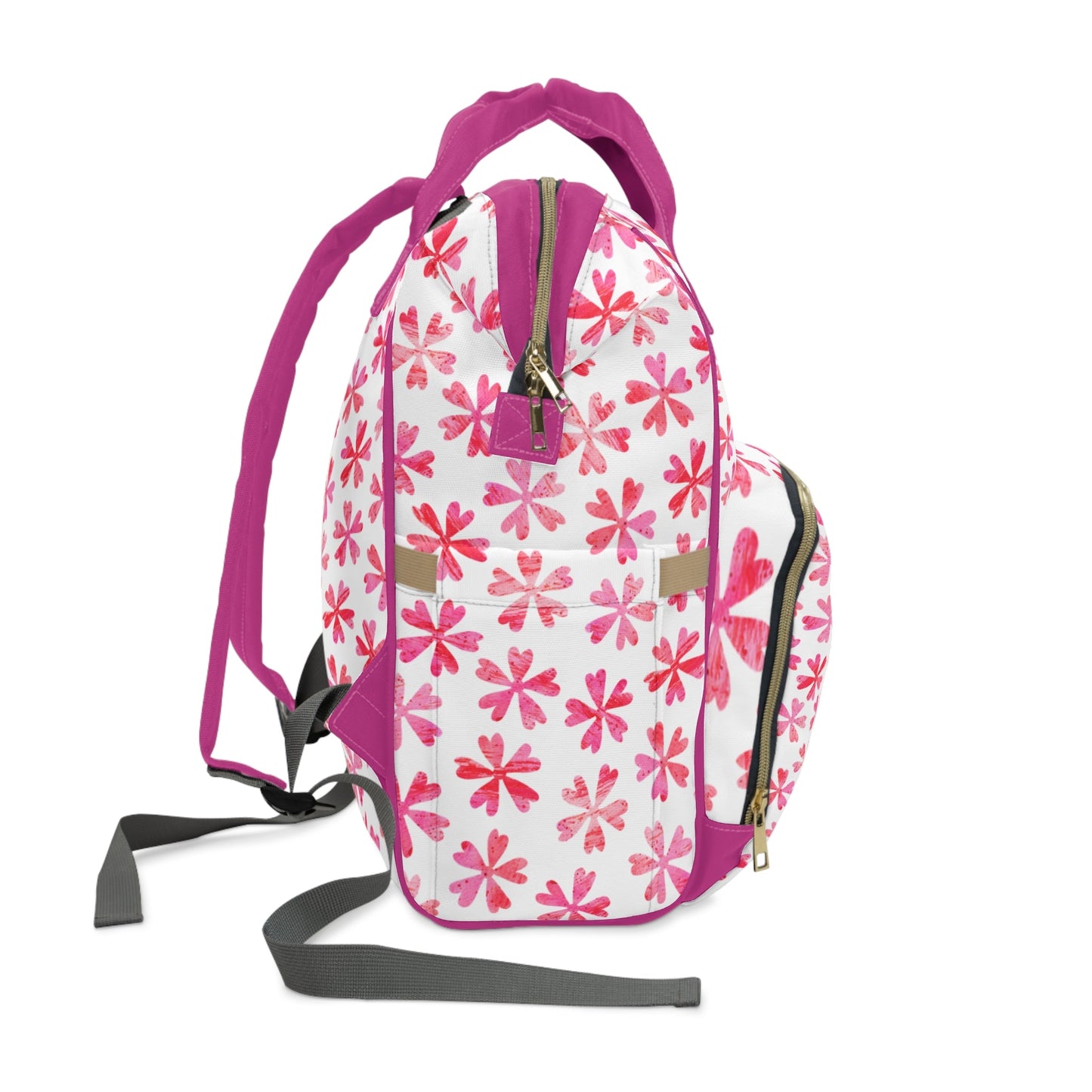 Pink Floral Diaper Backpack – Cute Flower Baby Diaper Bag for Moms - JennyCool