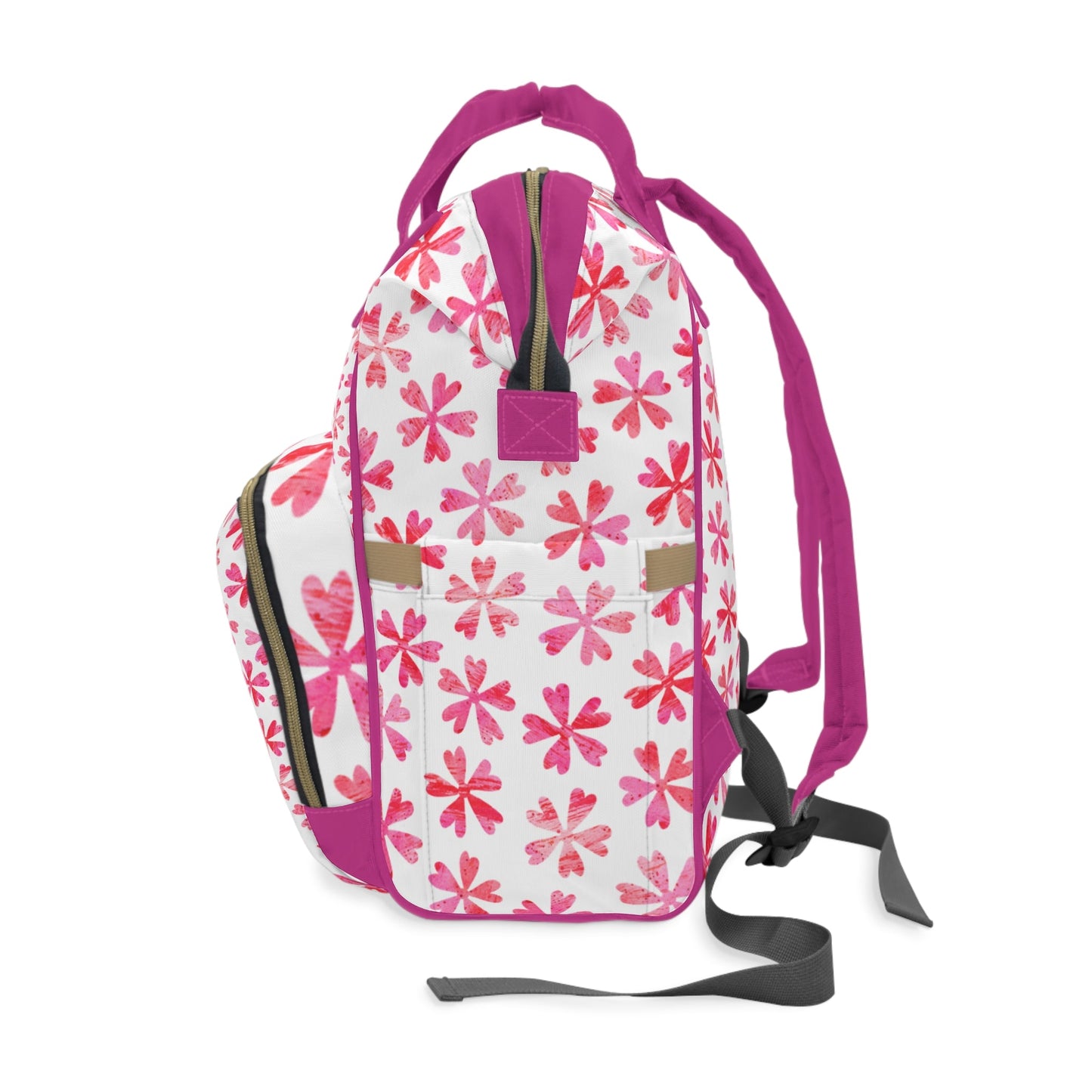 Pink Floral Diaper Backpack – Cute Flower Baby Diaper Bag for Moms - JennyCool
