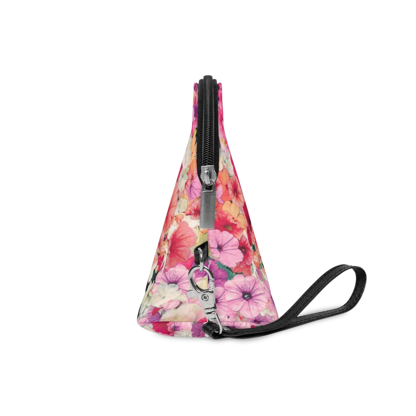 Pink Floral Makeup Bag – Colorful Flower Cosmetic Pouch, Faux Leather Travel Makeup Organizer - JennyCool