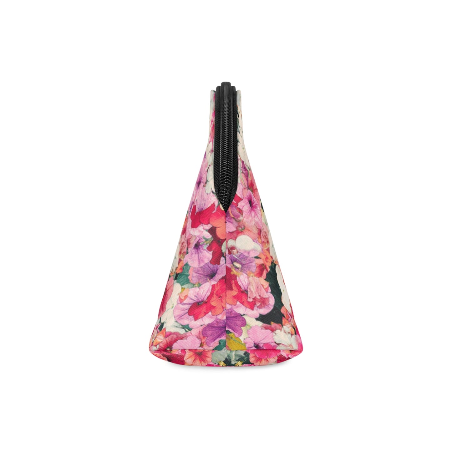 Pink Floral Makeup Bag – Colorful Flower Cosmetic Pouch, Faux Leather Travel Makeup Organizer - JennyCool