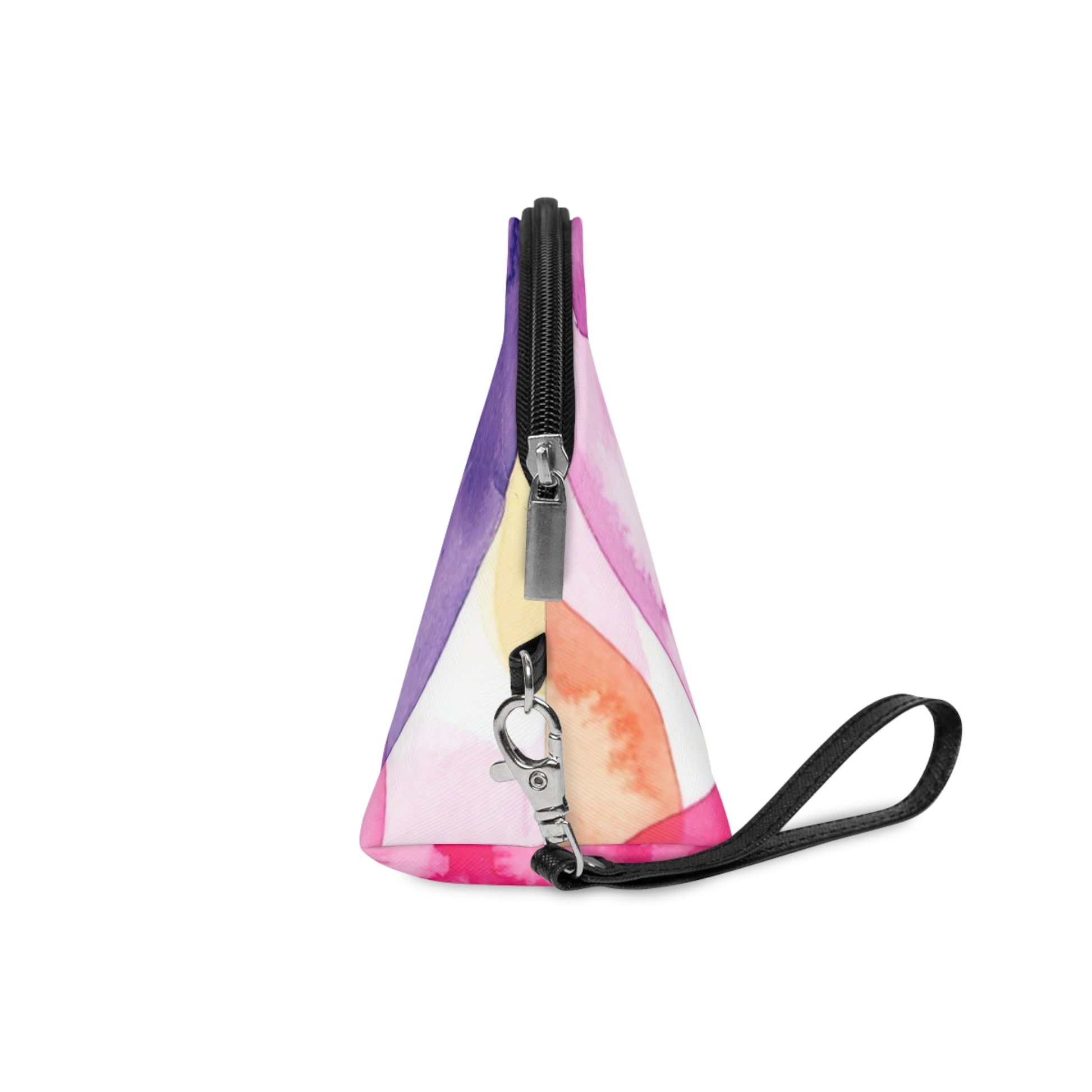 Pink Watercolor Makeup Bag – Abstract Cosmetic Pouch with Wrist Strap, Travel Makeup Organizer - JennyCool