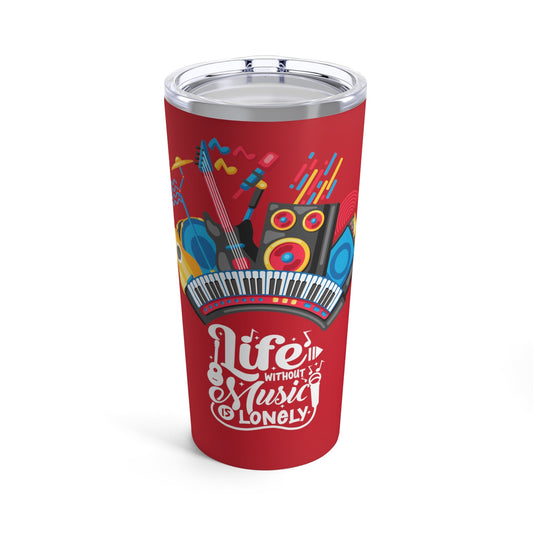 Red Tumbler for Music Lovers 20oz - JennyCool