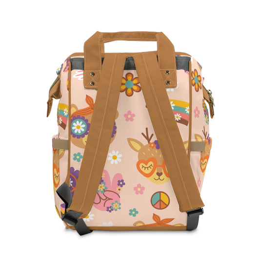 Retro Floral Diaper Backpack – Multifunctional Baby Diaper Bag - JennyCool