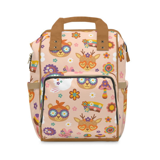 Retro Floral Diaper Backpack – Multifunctional Baby Diaper Bag - JennyCool