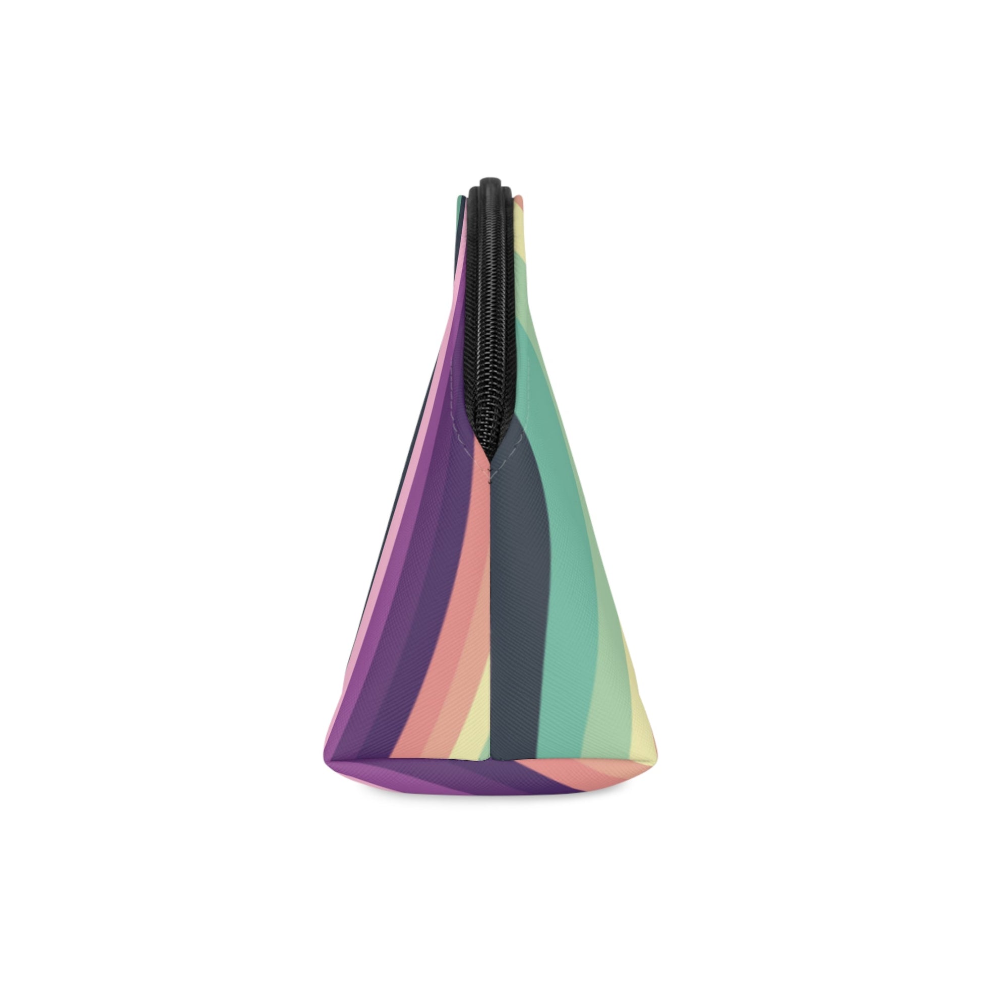 Retro Rainbow Makeup Bag – Colorful Wavy Cosmetic Pouch - JennyCool
