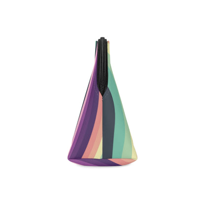 Retro Rainbow Makeup Bag – Colorful Wavy Cosmetic Pouch - JennyCool