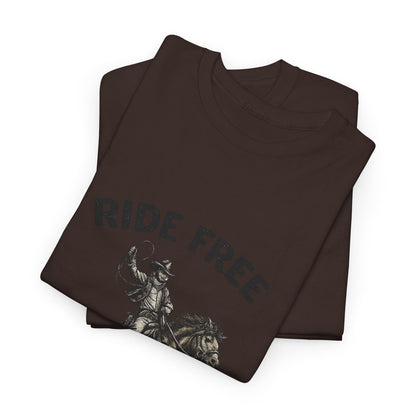 Ride Free Western Horse Graphic T-Shirt – Vintage Cowboy Spirit Tee - JennyCool
