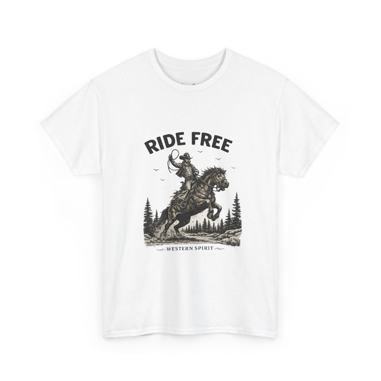 Ride Free Western Horse Graphic T-Shirt – Vintage Cowboy Spirit Tee - JennyCool