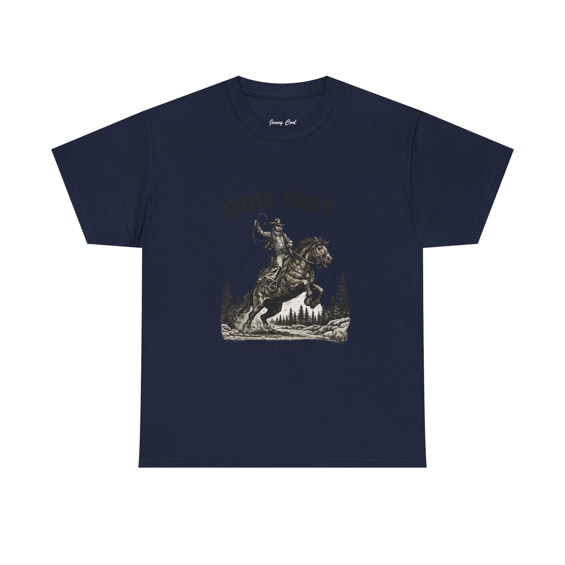 Ride Free Western Horse Graphic T-Shirt – Vintage Cowboy Spirit Tee - JennyCool