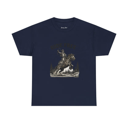 Ride Free Western Horse Graphic T-Shirt – Vintage Cowboy Spirit Tee - JennyCool