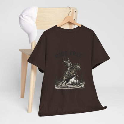 Ride Free Western Horse Graphic T-Shirt – Vintage Cowboy Spirit Tee - JennyCool