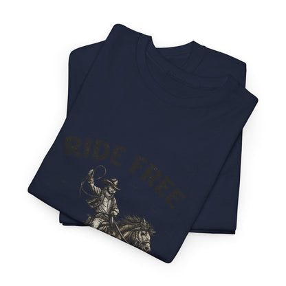Ride Free Western Horse Graphic T-Shirt – Vintage Cowboy Spirit Tee - JennyCool