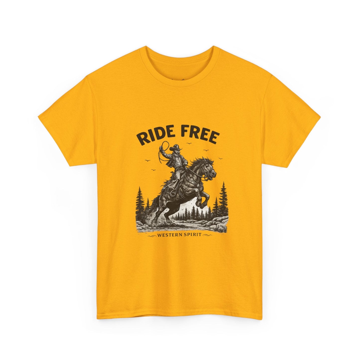 Ride Free Western Horse Graphic T-Shirt – Vintage Cowboy Spirit Tee - JennyCool