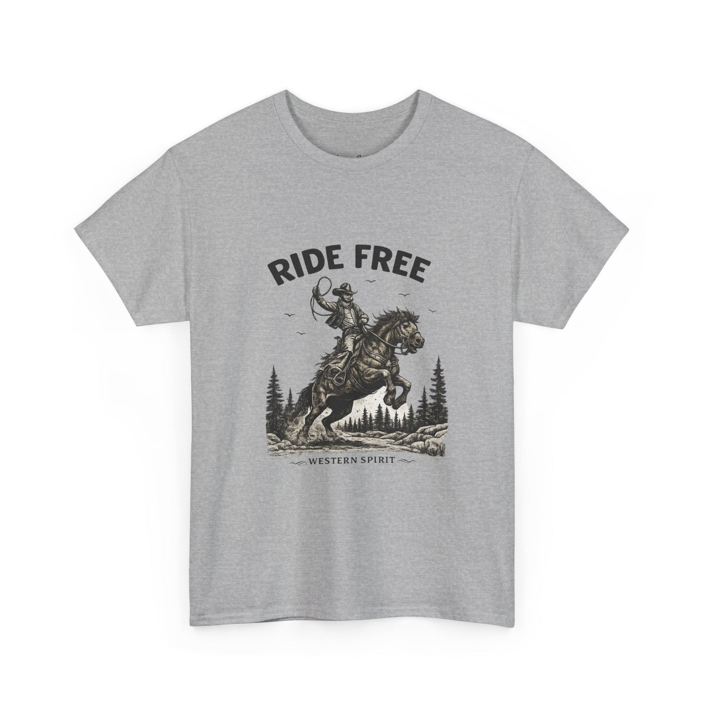 Ride Free Western Horse Graphic T-Shirt – Vintage Cowboy Spirit Tee - JennyCool