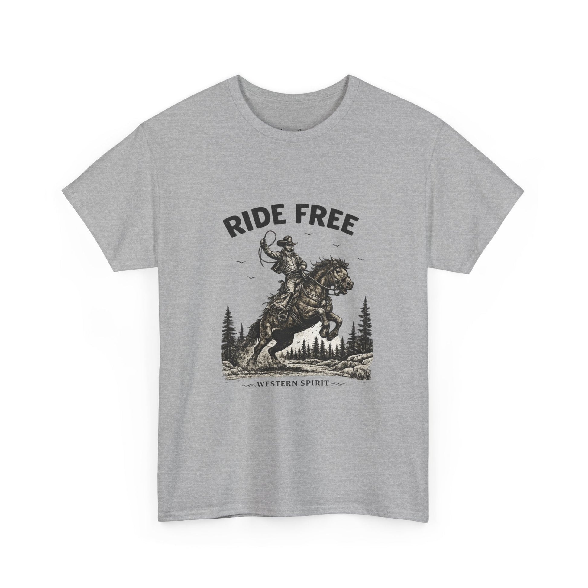 Ride Free Western Horse Graphic T-Shirt – Vintage Cowboy Spirit Tee - JennyCool