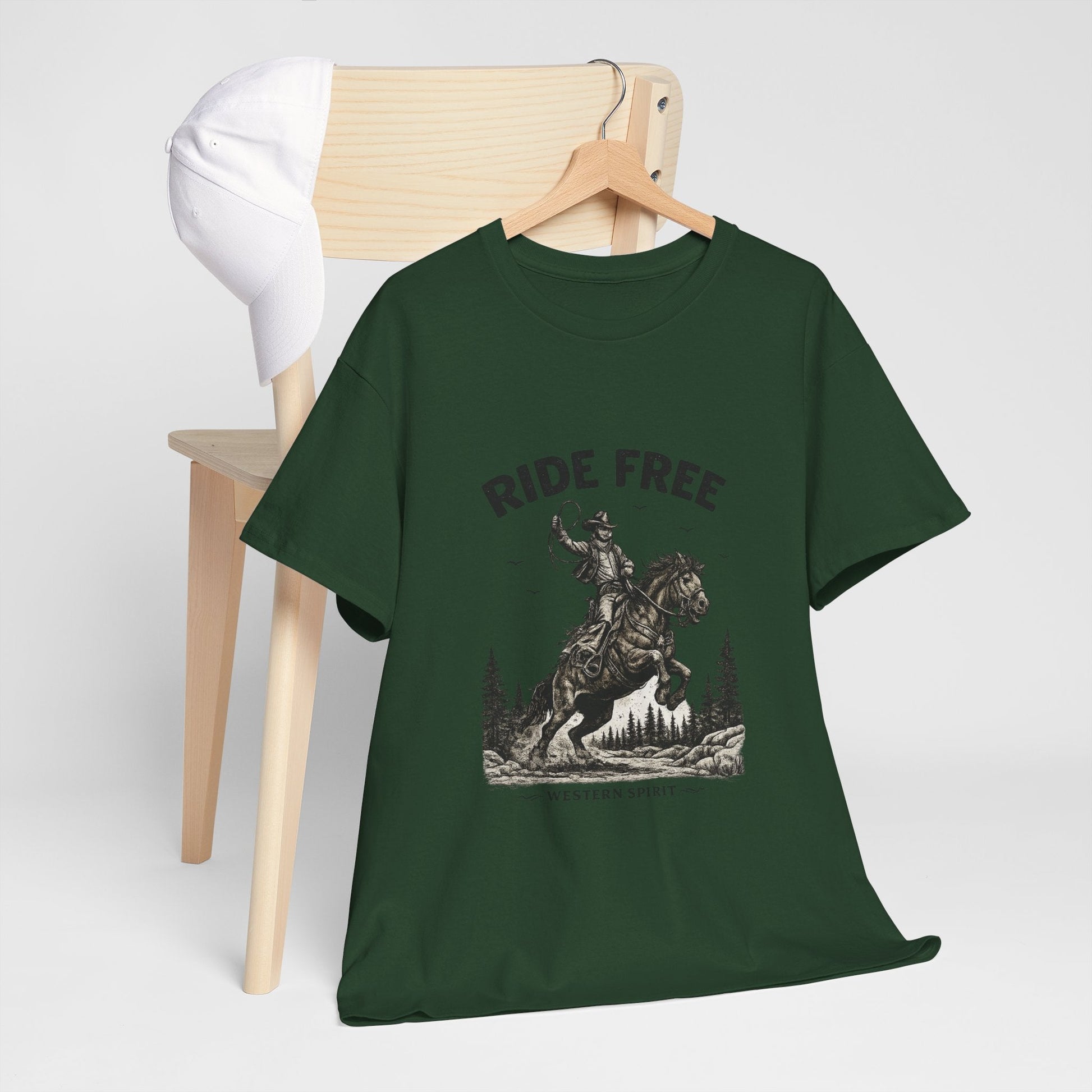 Ride Free Western Horse Graphic T-Shirt – Vintage Cowboy Spirit Tee - JennyCool