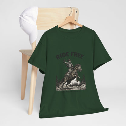 Ride Free Western Horse Graphic T-Shirt – Vintage Cowboy Spirit Tee - JennyCool