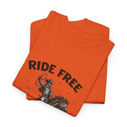 Ride Free Western Horse Graphic T-Shirt – Vintage Cowboy Spirit Tee - JennyCool