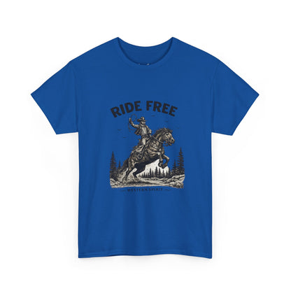 Ride Free Western Horse Graphic T-Shirt – Vintage Cowboy Spirit Tee - JennyCool