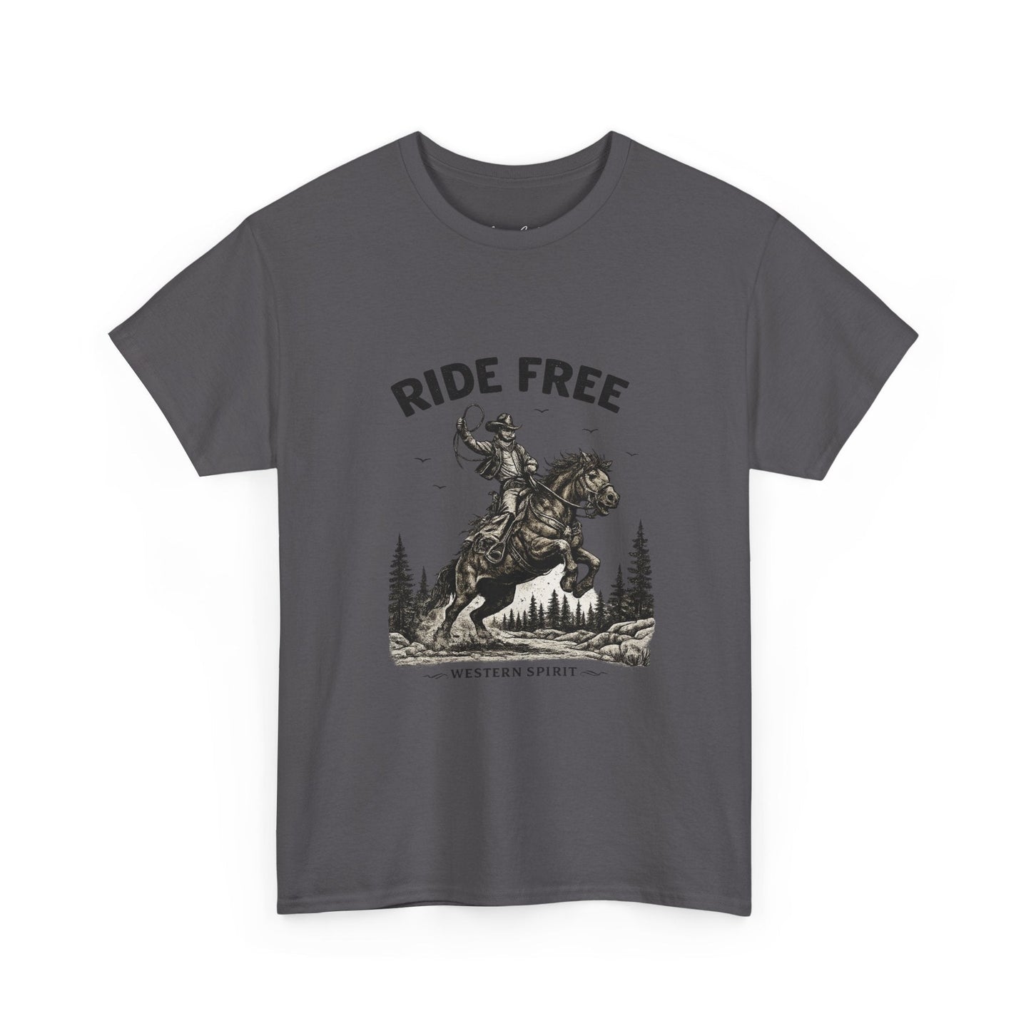Ride Free Western Horse Graphic T-Shirt – Vintage Cowboy Spirit Tee - JennyCool