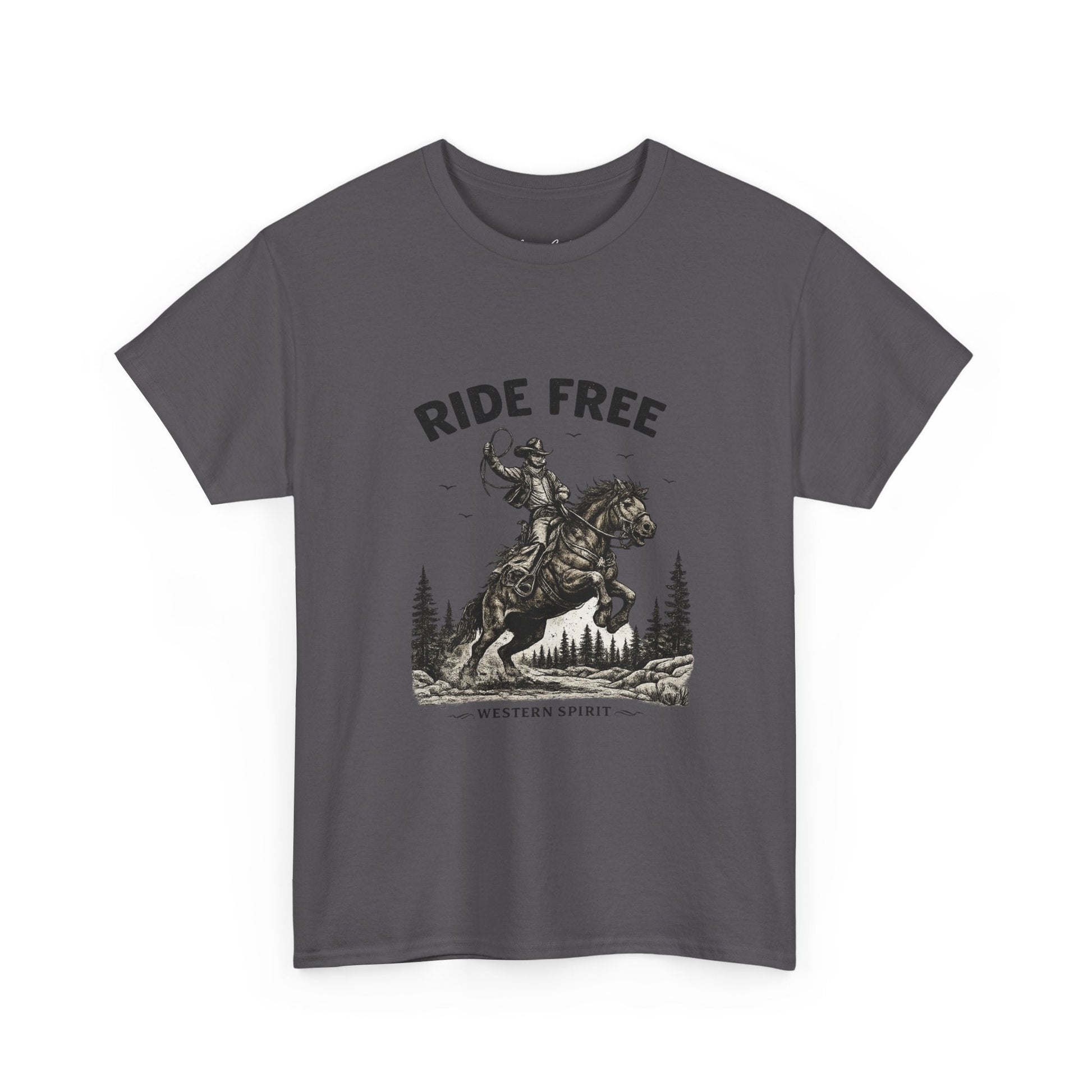 Ride Free Western Horse Graphic T-Shirt – Vintage Cowboy Spirit Tee - JennyCool