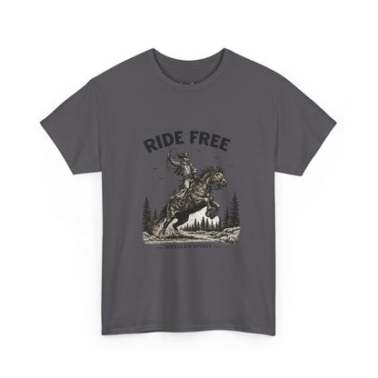 Ride Free Western Horse Graphic T-Shirt – Vintage Cowboy Spirit Tee - JennyCool