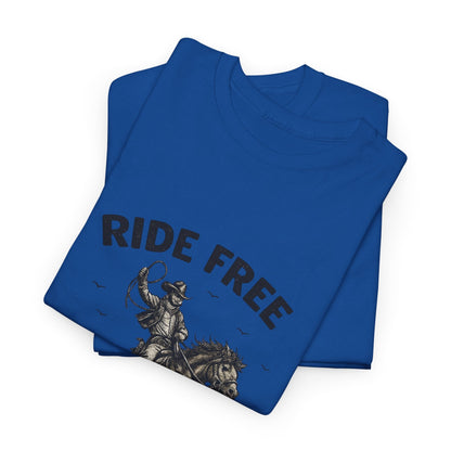 Ride Free Western Horse Graphic T-Shirt – Vintage Cowboy Spirit Tee - JennyCool