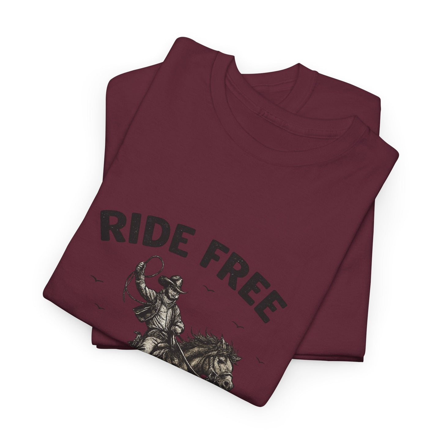 Ride Free Western Horse Graphic T-Shirt – Vintage Cowboy Spirit Tee - JennyCool