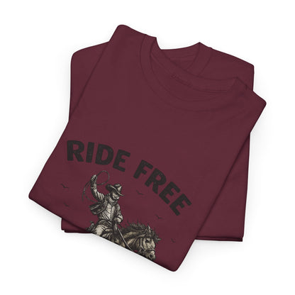 Ride Free Western Horse Graphic T-Shirt – Vintage Cowboy Spirit Tee - JennyCool