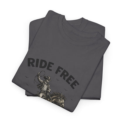 Ride Free Western Horse Graphic T-Shirt – Vintage Cowboy Spirit Tee - JennyCool