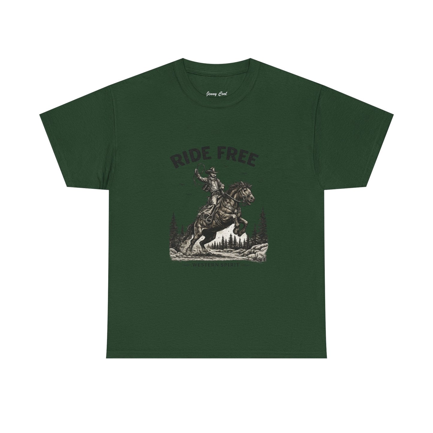 Ride Free Western Horse Graphic T-Shirt – Vintage Cowboy Spirit Tee - JennyCool