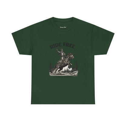 Ride Free Western Horse Graphic T-Shirt – Vintage Cowboy Spirit Tee - JennyCool
