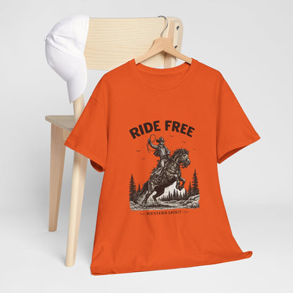 Ride Free Western Horse Graphic T-Shirt – Vintage Cowboy Spirit Tee - JennyCool