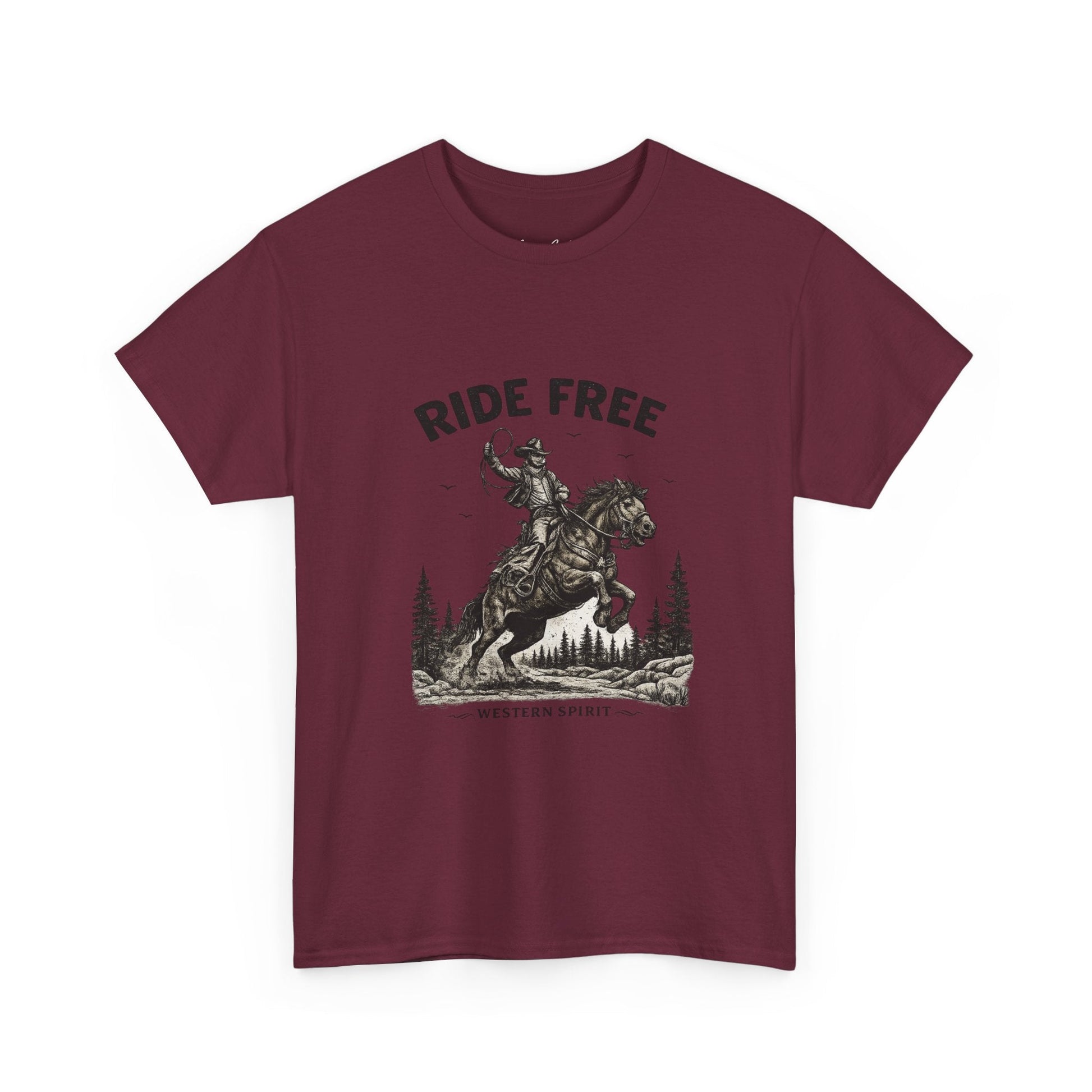 Ride Free Western Horse Graphic T-Shirt – Vintage Cowboy Spirit Tee - JennyCool