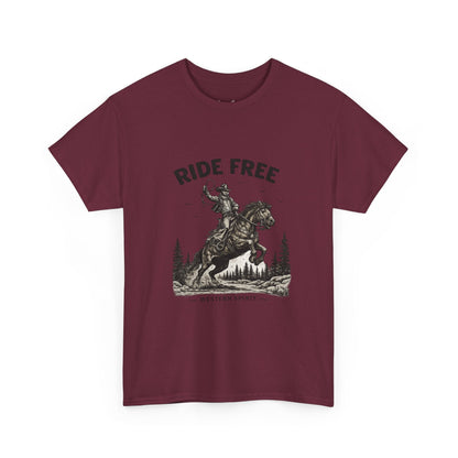 Ride Free Western Horse Graphic T-Shirt – Vintage Cowboy Spirit Tee - JennyCool