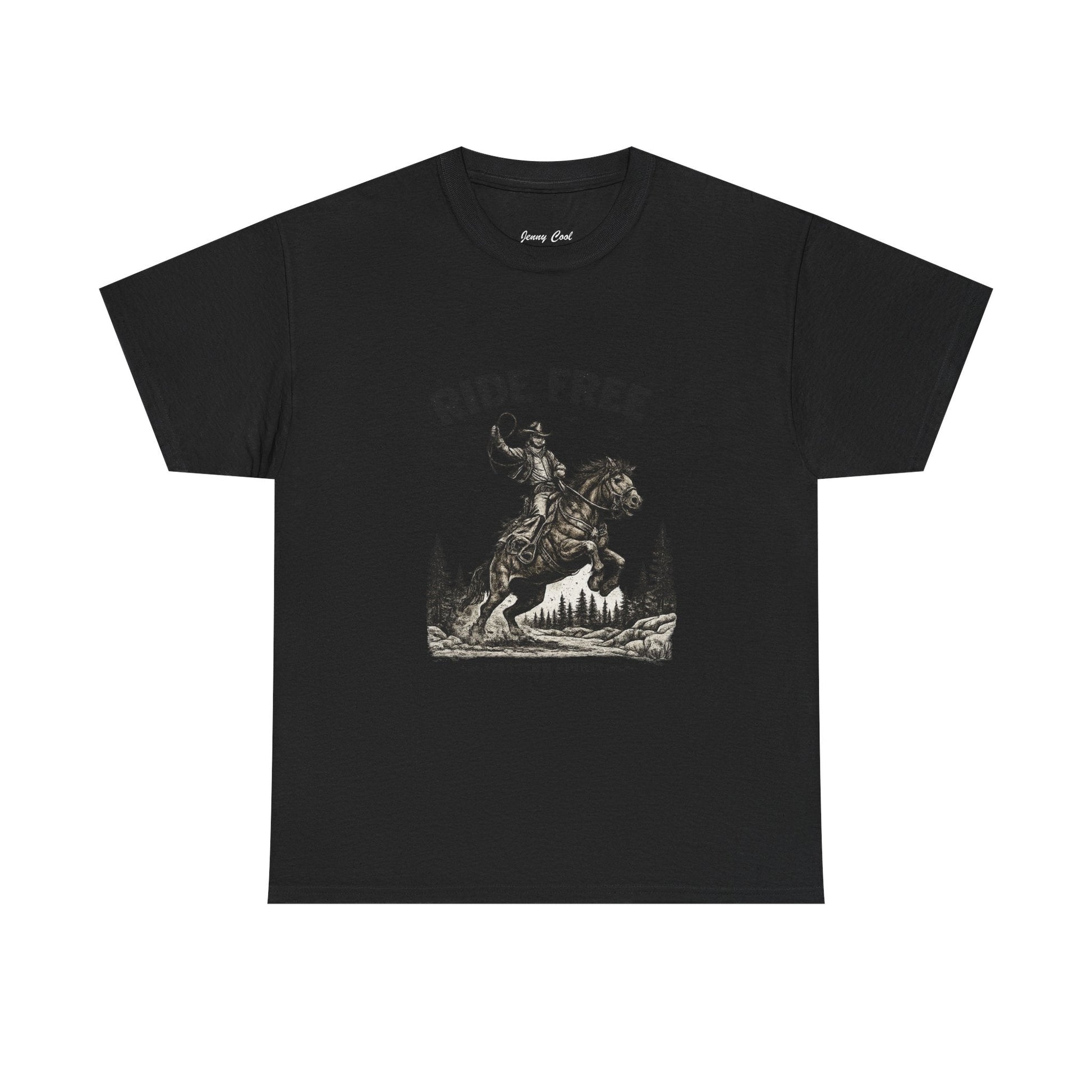 Ride Free Western Horse Graphic T-Shirt – Vintage Cowboy Spirit Tee - JennyCool