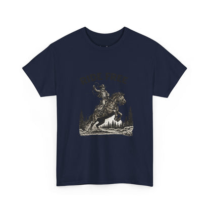 Ride Free Western Horse Graphic T-Shirt – Vintage Cowboy Spirit Tee - JennyCool