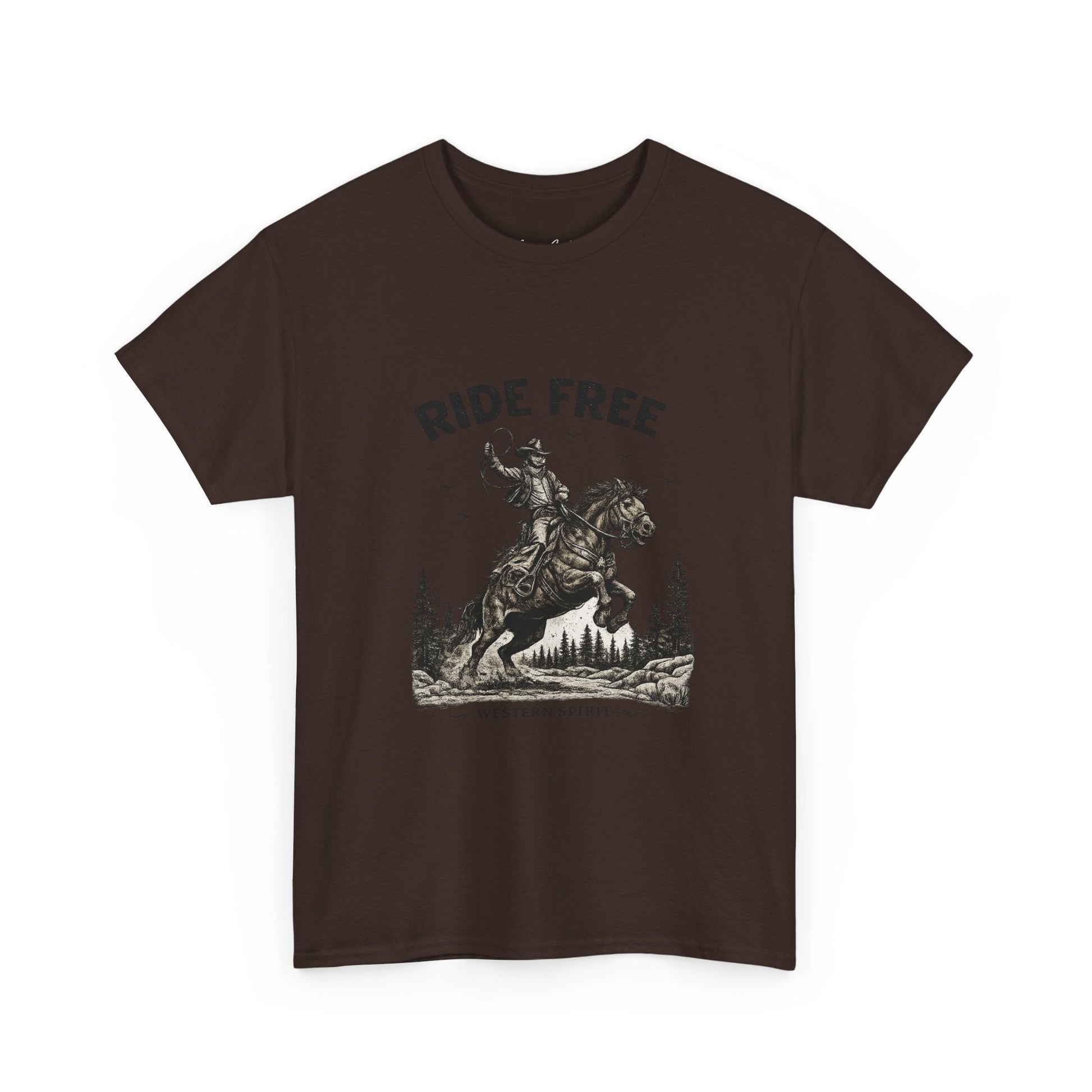 Ride Free Western Horse Graphic T-Shirt – Vintage Cowboy Spirit Tee - JennyCool