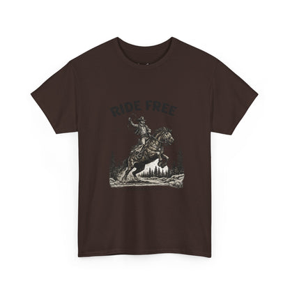 Ride Free Western Horse Graphic T-Shirt – Vintage Cowboy Spirit Tee - JennyCool